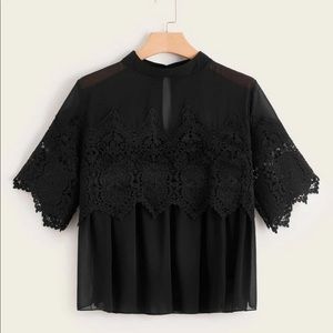 Sheer Black Lace Top